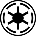 A reduced Galactic Roundel used during the Clone Wars
