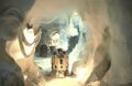 R2-D2 escapes a wampa.